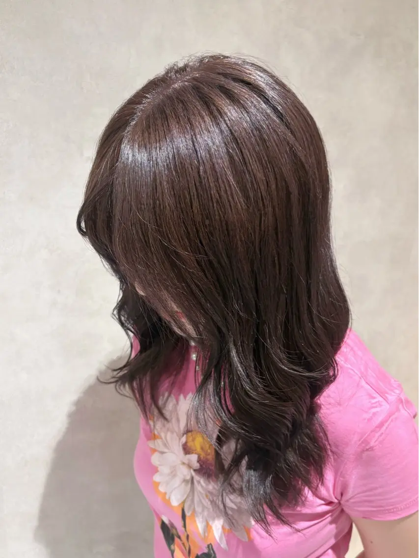 セミロング カラー ヘアカラー トリートメント 《.Xian》 アカリ/艶髪カラーのヘアスタイル