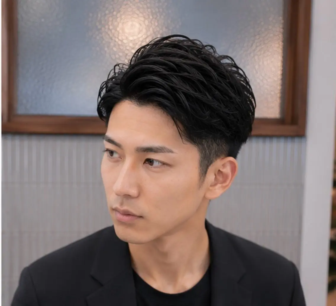 ショート メンズ センターパート 似合わせカット カット 💎Dia/めぐ🪼 メンズパーマ/理容師のヘアスタイル