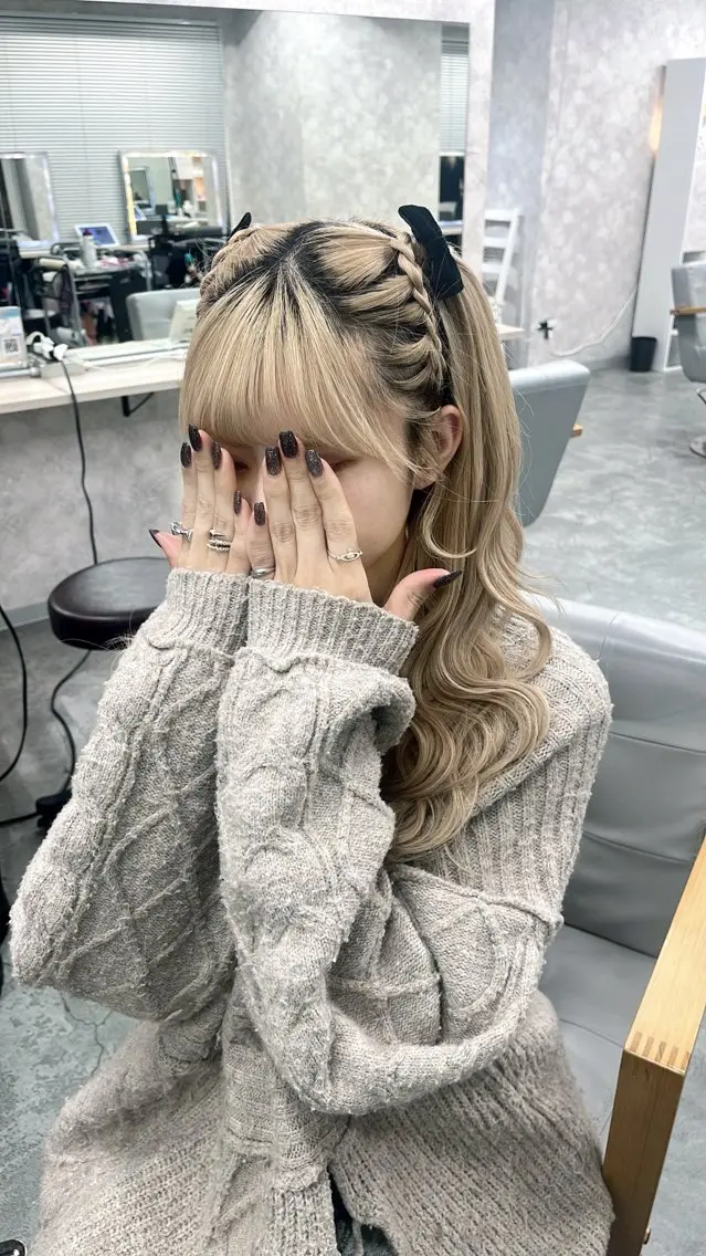 🐰人気No.1🐰 🐰人気No.1🐰推し活イベント前に❤︎前髪+顔周り後れ毛カット+ヘアアレンジ🫧ミニモ学割の写真