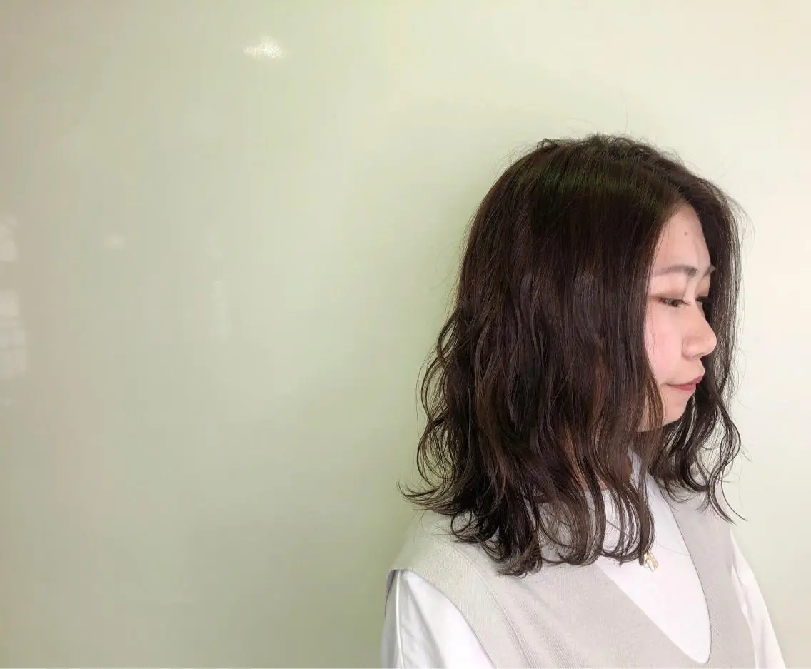 ミディアム カラー ヘアカラー トリートメント ヘアセット 💜髪質改善美髪💜 星野清光のヘアスタイル