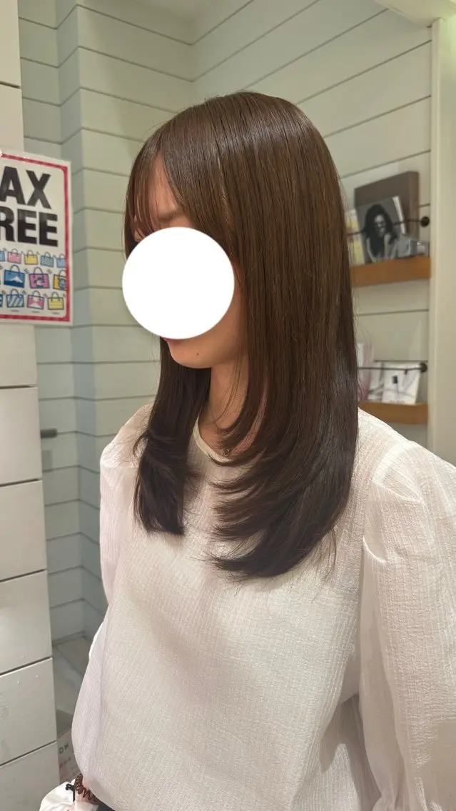 ロング カット HIDERO/渋谷/ 韓国/顔周りカットのヘアスタイル