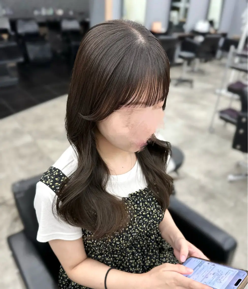 ロング カラー ケアカラー 透明感カラー グレージュ オリーブグレージュ オリーブグレー 盛れる顔周り /透明感/かりん🎀のヘアスタイル