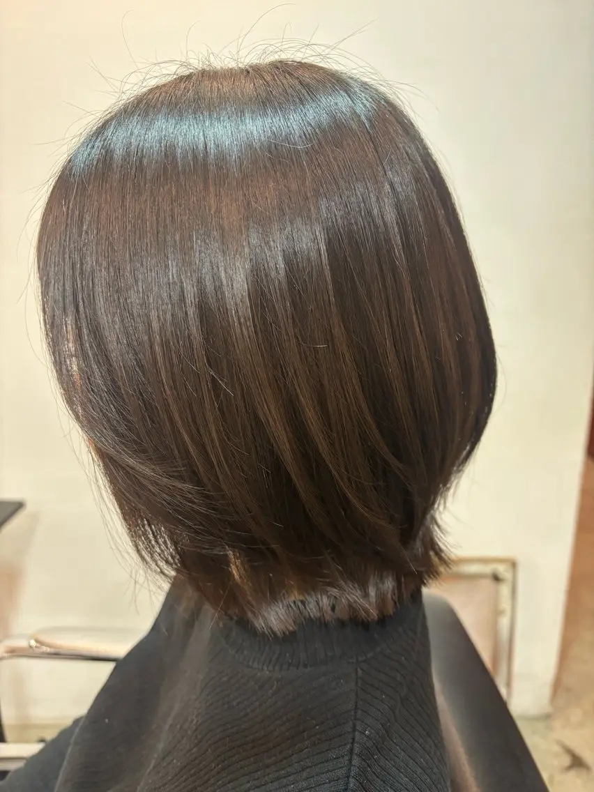 ミディアム ボブレイヤー ボブ レイヤーカット イナイ ハルカのヘアスタイル