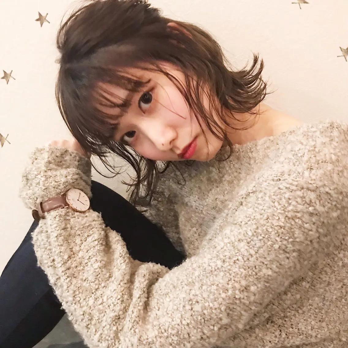 ミディアム カラー 市川 千夏のヘアスタイル
