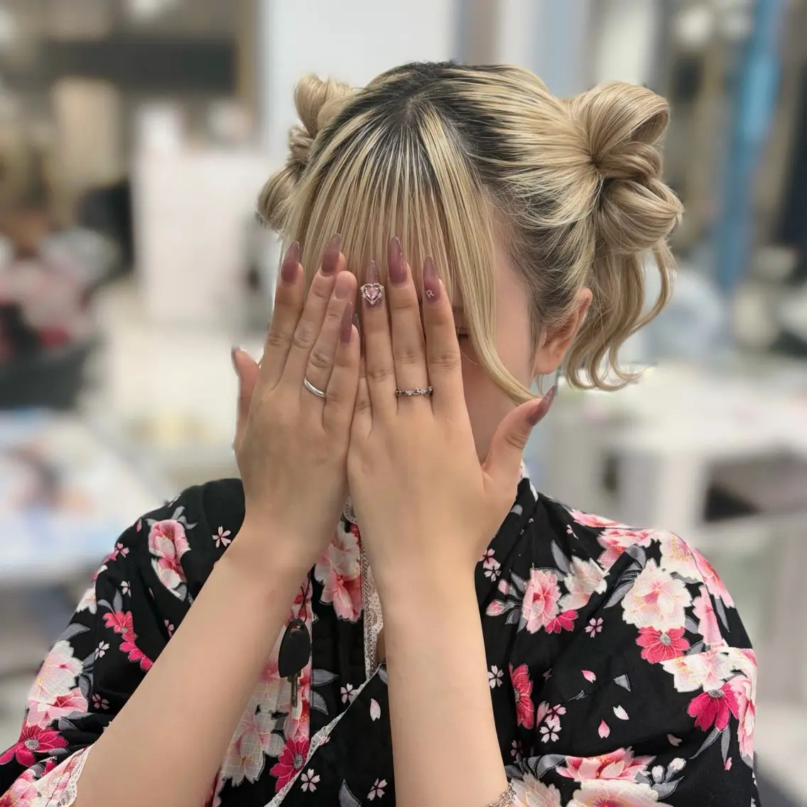 セミロング ヘアアレンジ ヘアセット ヘアメ🎀暖色カラー /Fuka⟡.·のヘアスタイル