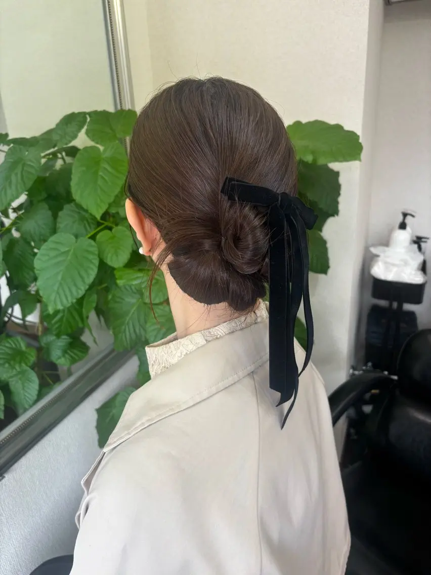 ロング カラー ヘアアレンジ 結婚式・ブライダル ロング ヘアセット yukimi .のヘアスタイル