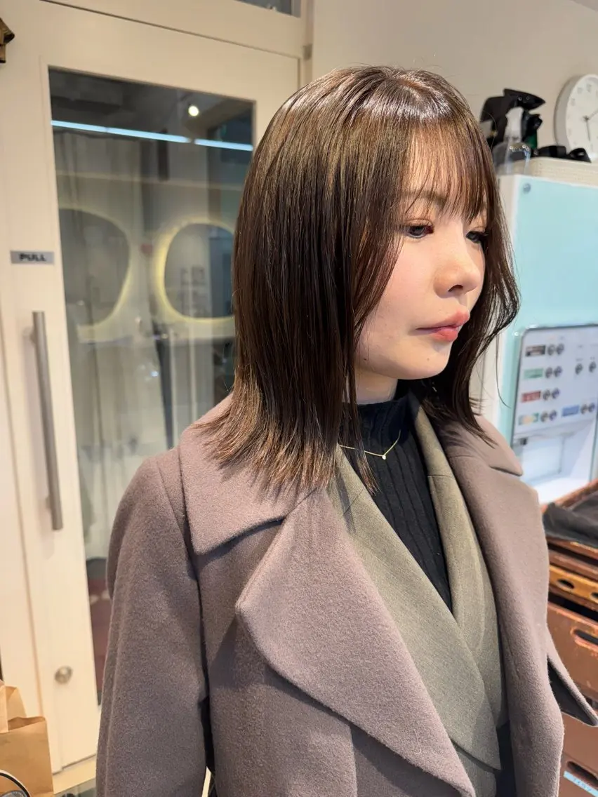 ミディアム カラー ベージュカラー 透明感カラー 韓国風カラー ラベンダーカラー ラベンダーピンク ヘアカラー 樋口 将輝のヘアスタイル
