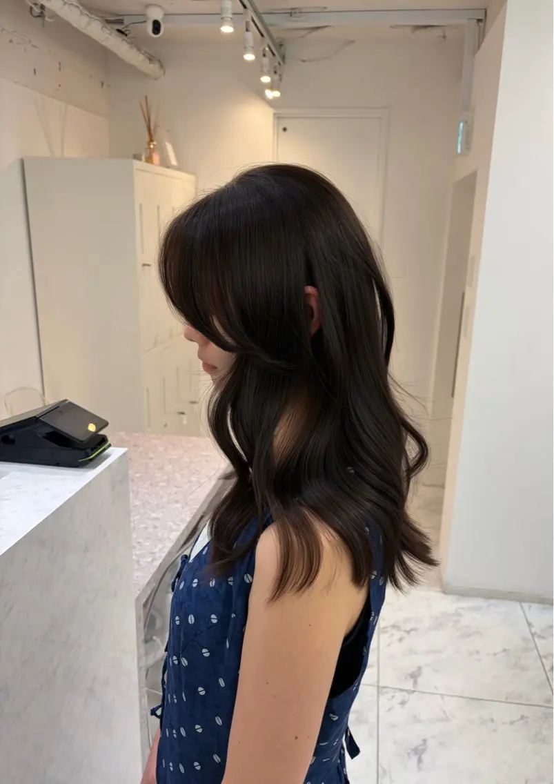 セミロング カラー 𝑲𝑨𝑶𝑹𝑼 純欲ワンホンヘアのヘアスタイル