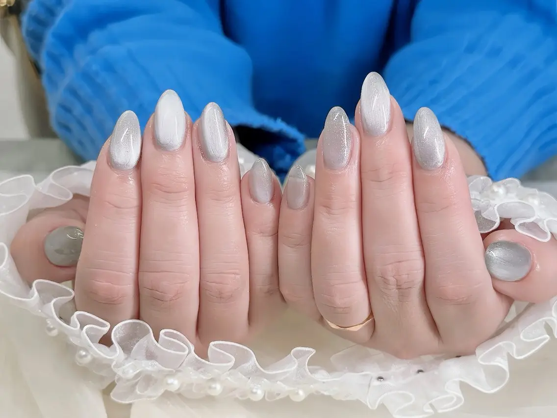 ネイル 長さ出し ジェルネイル 韓国ネイル マグネットネイル 持ち込み ハンドネイル EGAO NAIL 錦糸町店のネイルデザイン