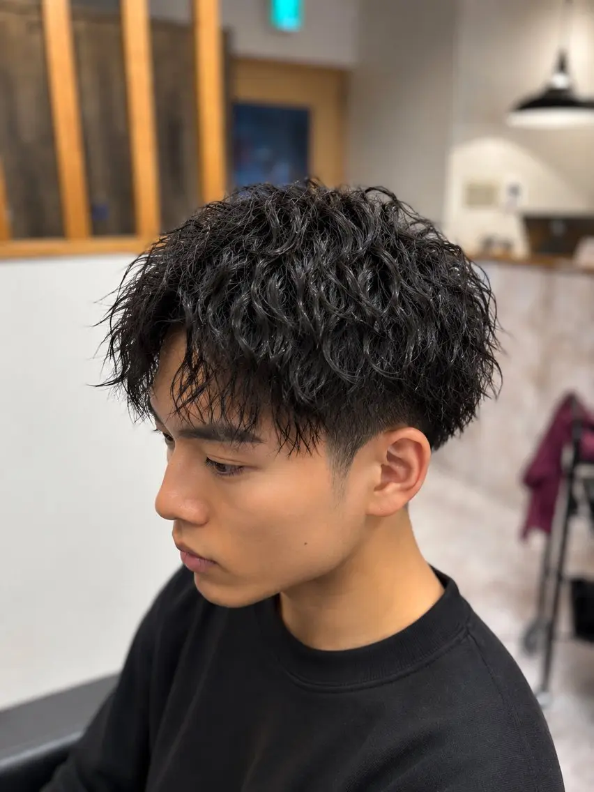 パーマ メンズ カット パーマ メンズサロン リョウタのヘアスタイル
