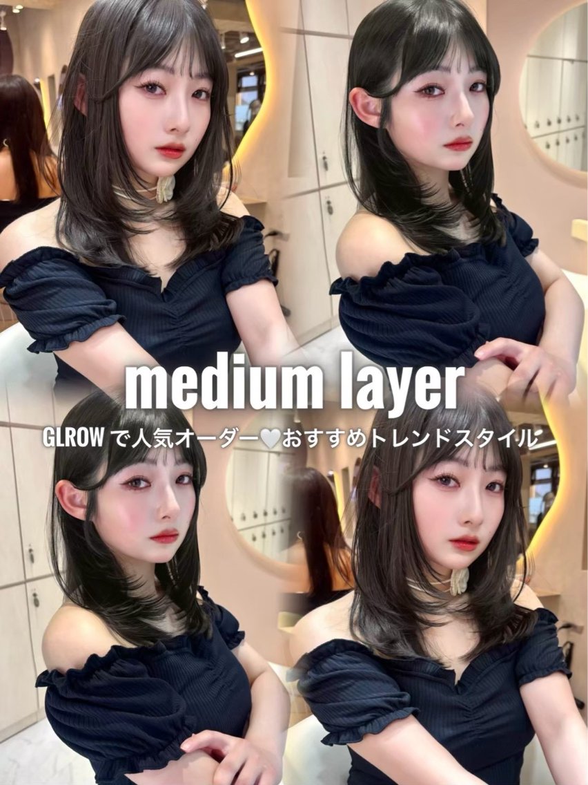 ミディアム GLROW 山本賢人のヘアスタイル