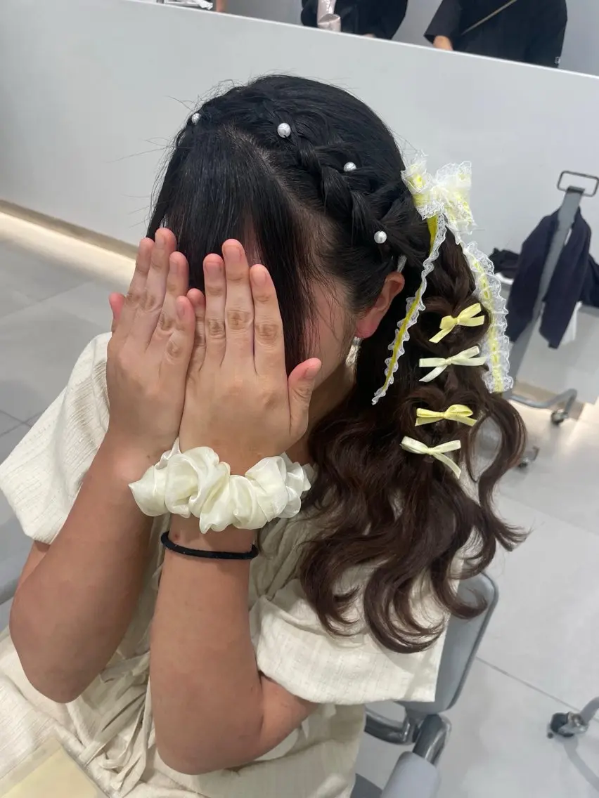 ヘアアレンジ 結婚式・ブライダル ヘアセット ヘアセット🎀耳つぼ 👂💎MONAMIのヘアスタイル