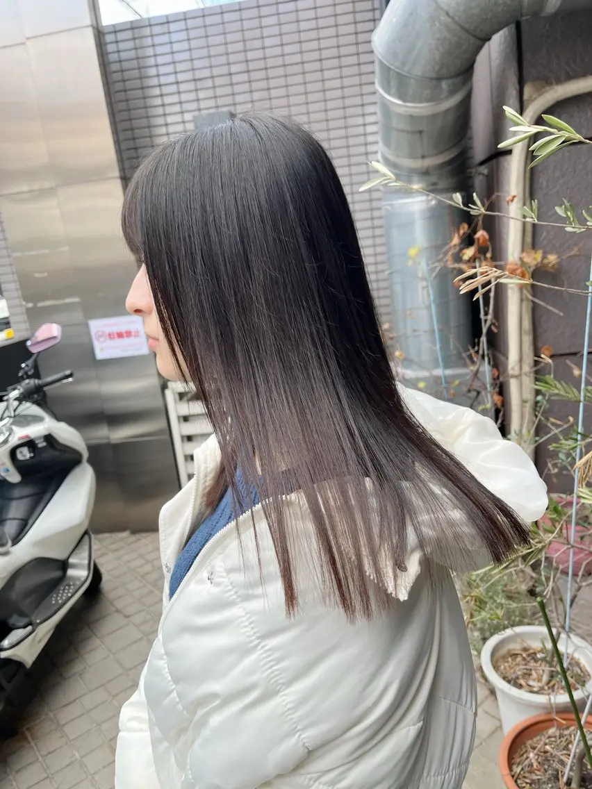 ロング カラー 透明感カラー グレージュ カット トリートメント HIYOSHI　✂︎ 艶髪職人のヘアスタイル