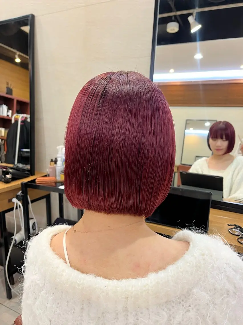 ミディアム カット ヘアカラー トリートメント 🌸暖色カラー/ボブ 一色愛海🌸のヘアスタイル