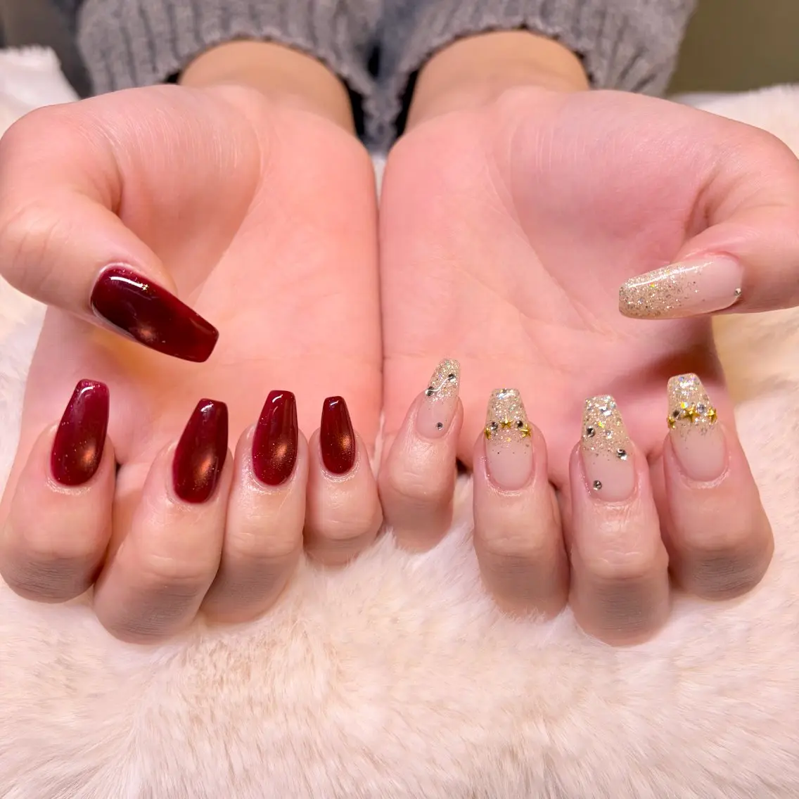 ネイル ボルドー ハンドネイル nail salon e'mu💐のネイルデザイン