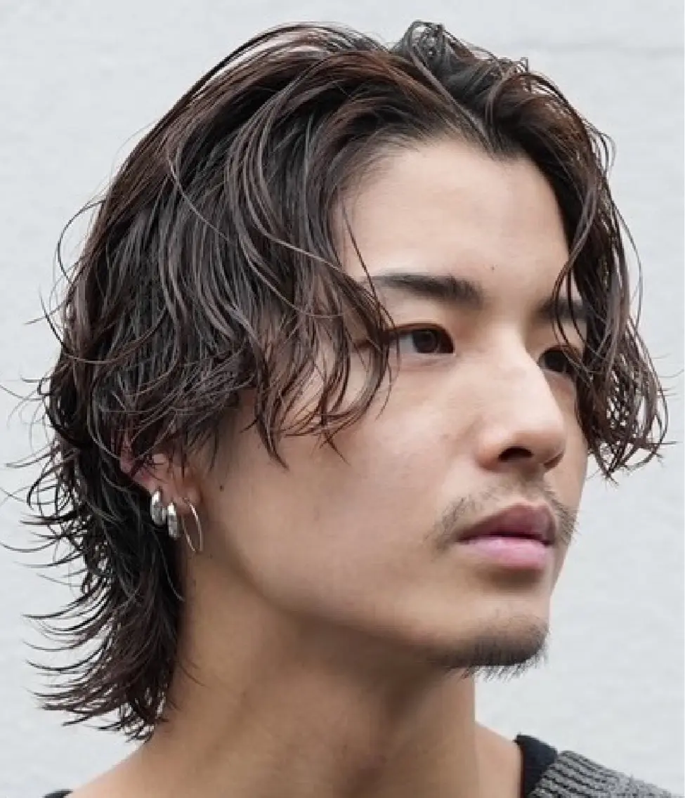 ミディアム パーマ メンズ ミディアムパーマ センターパート マッシュ メンズパーマ プードルパーマ カット パーマ トリートメント 仙台波巻きパーマ/ fifth/遠藤楓雅のヘアスタイル