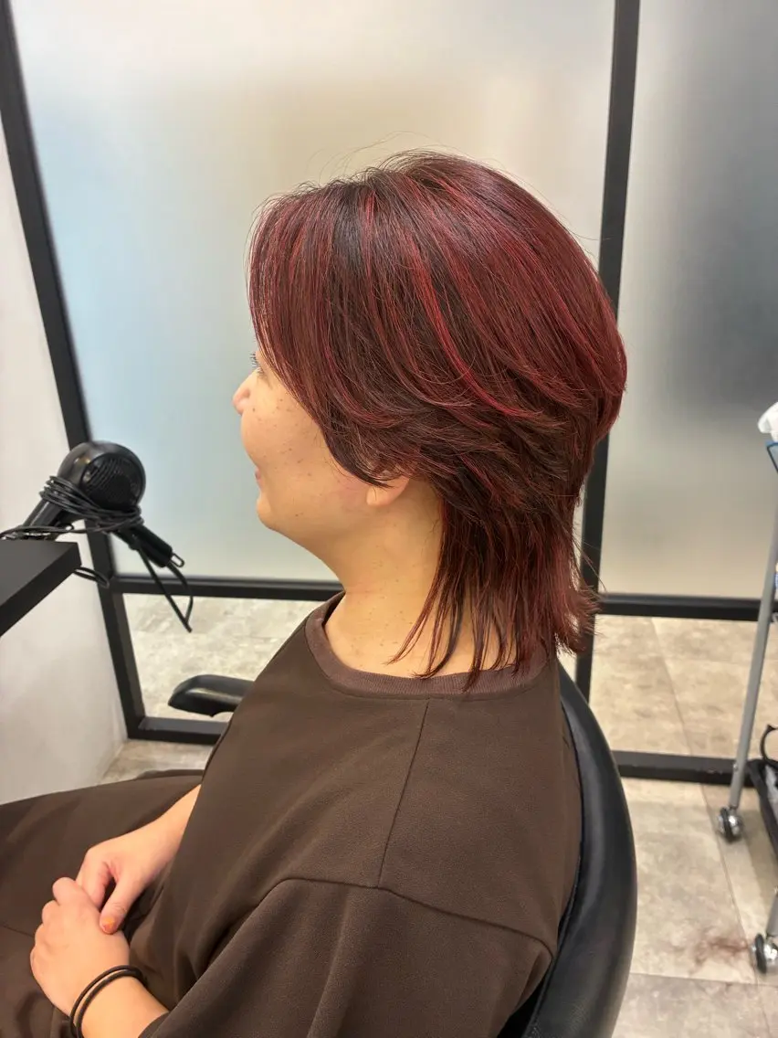 ショート カラー ウルフカット カット ヘアカラー 池袋 半個室 大人女性ヘアのヘアスタイル