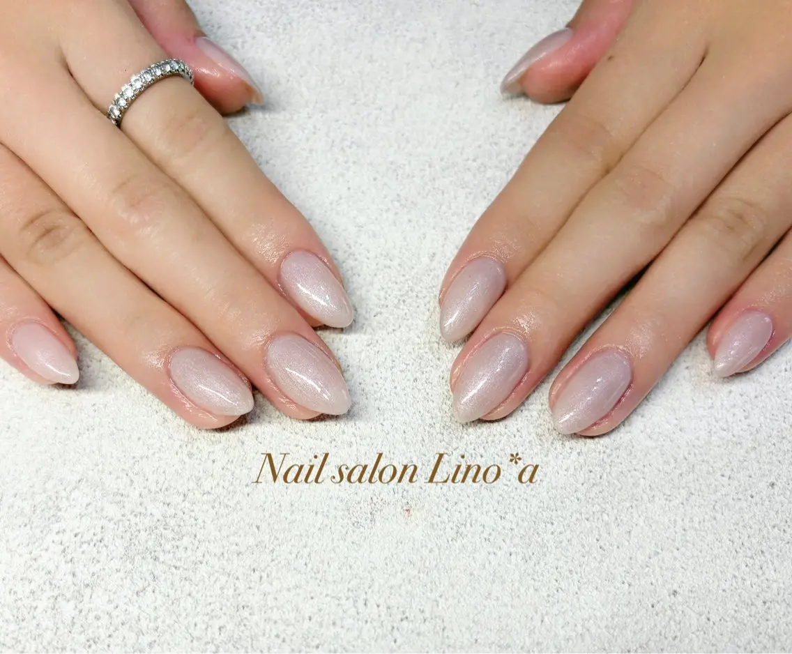 ネイル ラメ(グリッター) オフィスネイル ワンカラーネイル ピンク ハンドネイル Nail salon Lino*aのネイルデザイン
