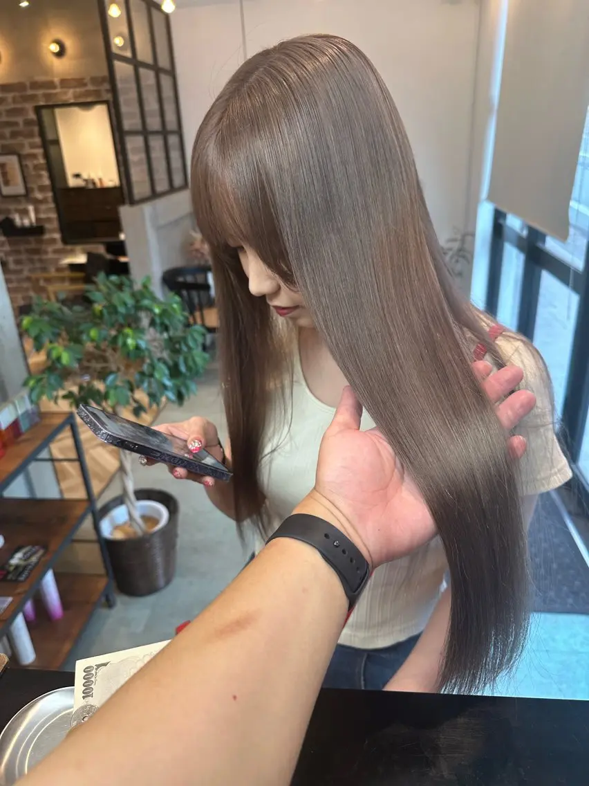 ロング カット ヘアカラー 大内田 凌馬のヘアスタイル