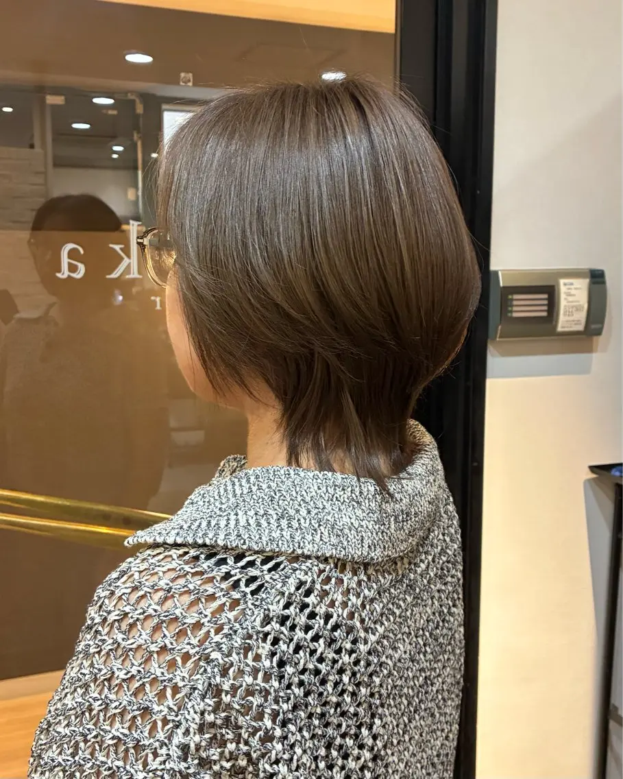 ミディアム カット ヘアカラー トリートメント 柴田真衣 /ナチュラル/半個室のヘアスタイル