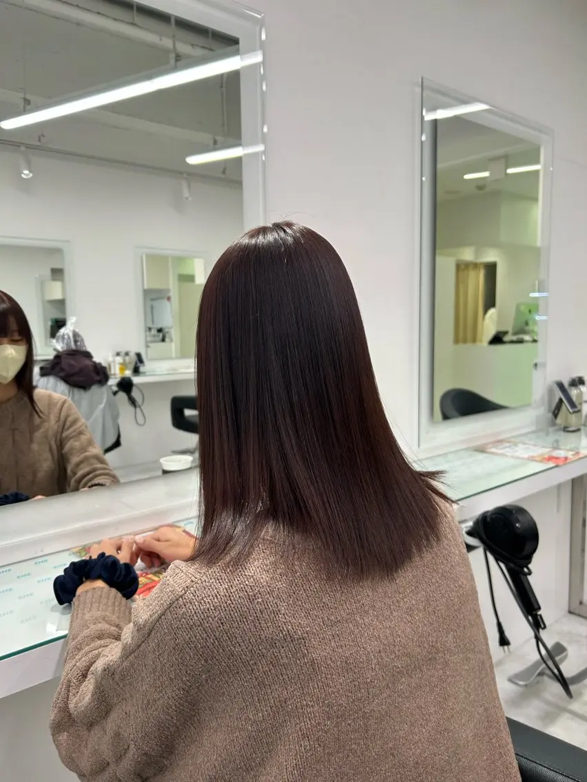 ミディアム カラー ヘアカラー レイヤー×透明感カラ ー🕊AZUSAのヘアスタイル