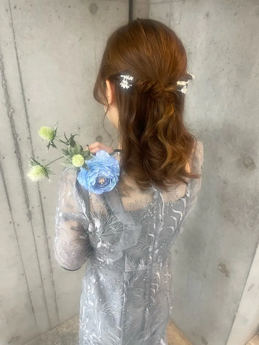 ヘアアレンジ ハーフアップ ヘアセット 美髪× ヘアセット✨Araiのヘアスタイル
