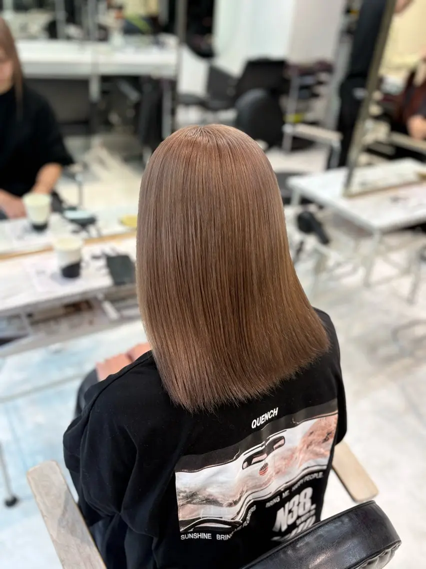 ロング カラー ブラウンカラー ヘアカラー トリートメント ヘアセット 色落ち綺麗🩰ハイ トーン🎀RINKAのヘアスタイル