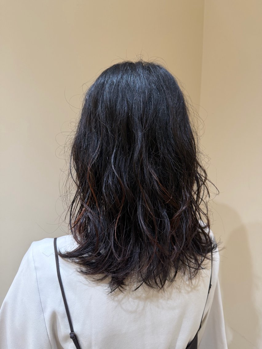 ミディアム パーマ パーマ 縮毛矯正 阪上 沙織のヘアスタイル
