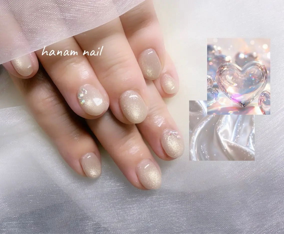ネイル シンプルネイル ハンドネイル hanam nail 🌿🩵ハナムネイルのネイルデザイン