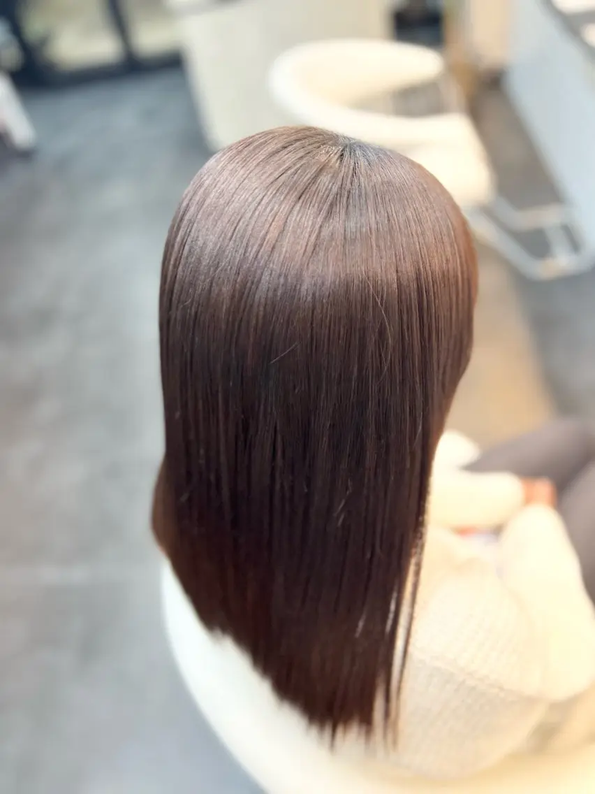 セミロング ケアカラー ボブ 顔周りカット ハイライト 髪質改善 ✨艶髪・絹髪特化✨ Lit  hairのヘアスタイル