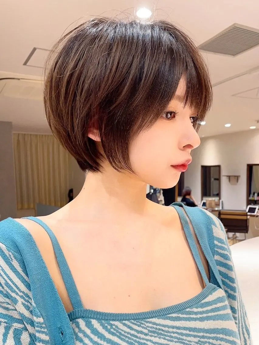 ショート カラー カット ヘアカラー トリートメント Lond Bloom 天神ショート/ボブのヘアスタイル