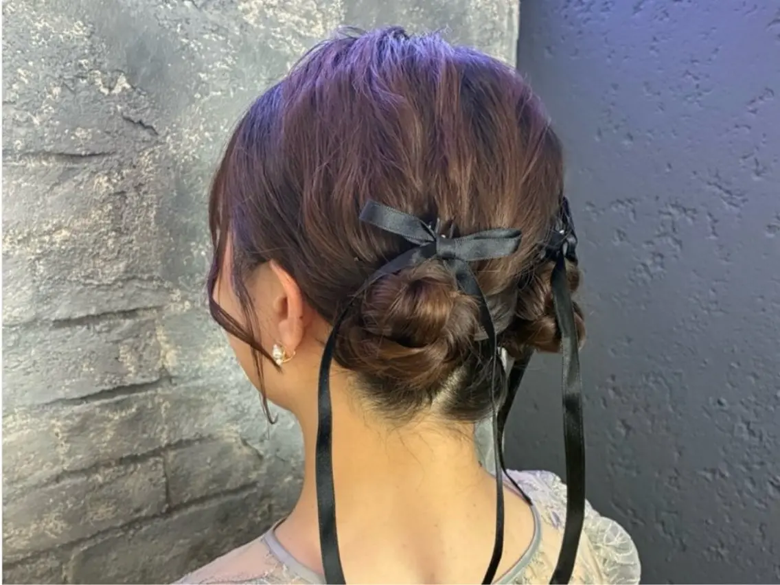 ヘアアレンジ 結婚式・ブライダル 韓国ヘア✨グレージュ カラーasamiのヘアスタイル