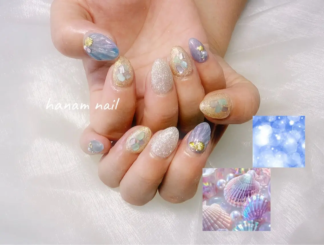 ネイル hanam nail 🌿🩵ハナムネイルのネイルデザイン