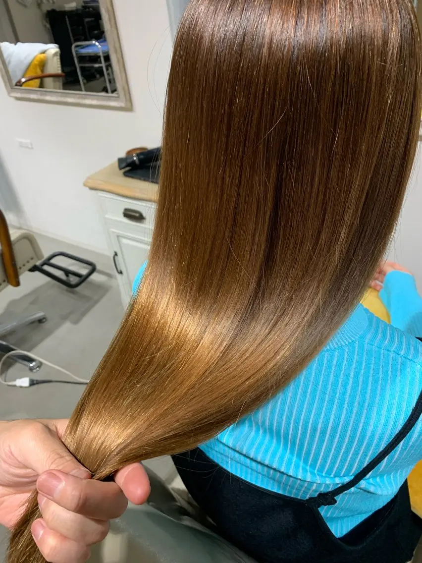 ロング 縮毛矯正 福永 ちひろのヘアスタイル