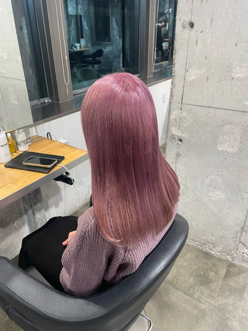 セミロング カラー ヘアカラー ハイトーン 横浜💞ミオのヘアスタイル