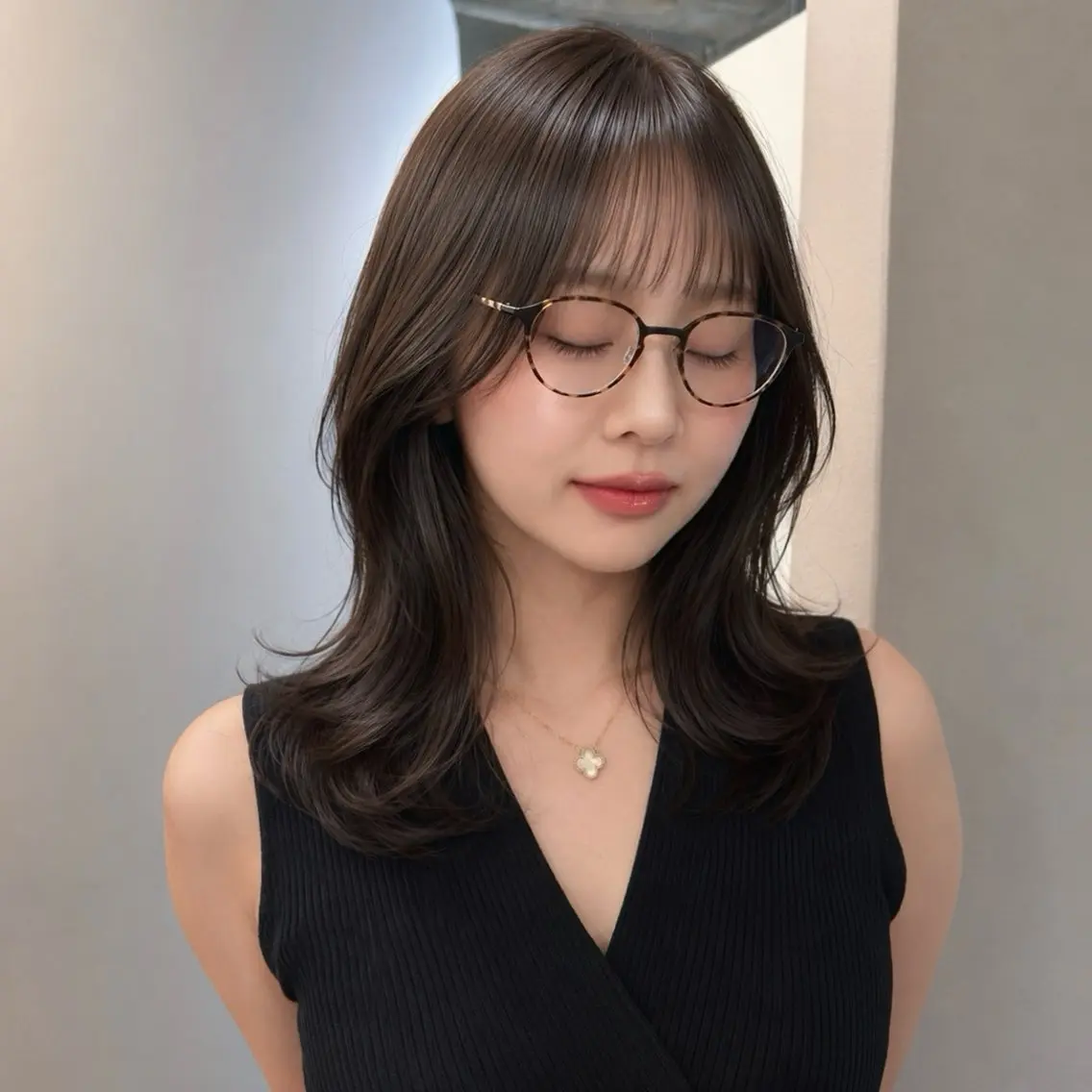 ミディアム カラー ブラウンカラー ナチュラルブラウン レイヤーカット カノエ大濠店 / AMIのヘアスタイル