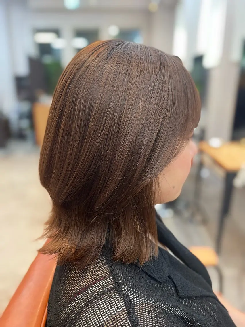 ミディアム ボブレイヤー ボブ くびれヘア レイヤーカット TRAM mikuのヘアスタイル