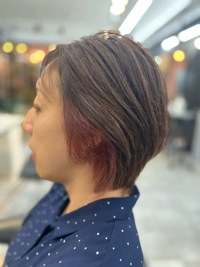 ミディアム ヘアカラー 佐藤 慧のヘアスタイル