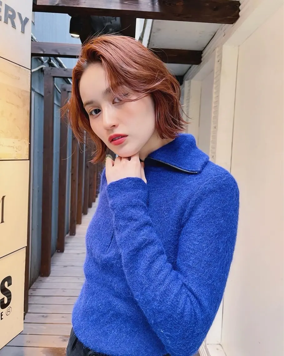 ミディアム カラー ベージュカラー ブリーチ ダブルカラー ブリーチなしカラー オレンジ ヘアカラー トリートメント AiM 大名　似合わせカットのヘアスタイル
