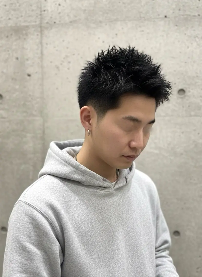 ショート メンズ スパイキーショート 刈り上げ ショートヘア カット 大人メンズパーマ /石川瑠青のヘアスタイル