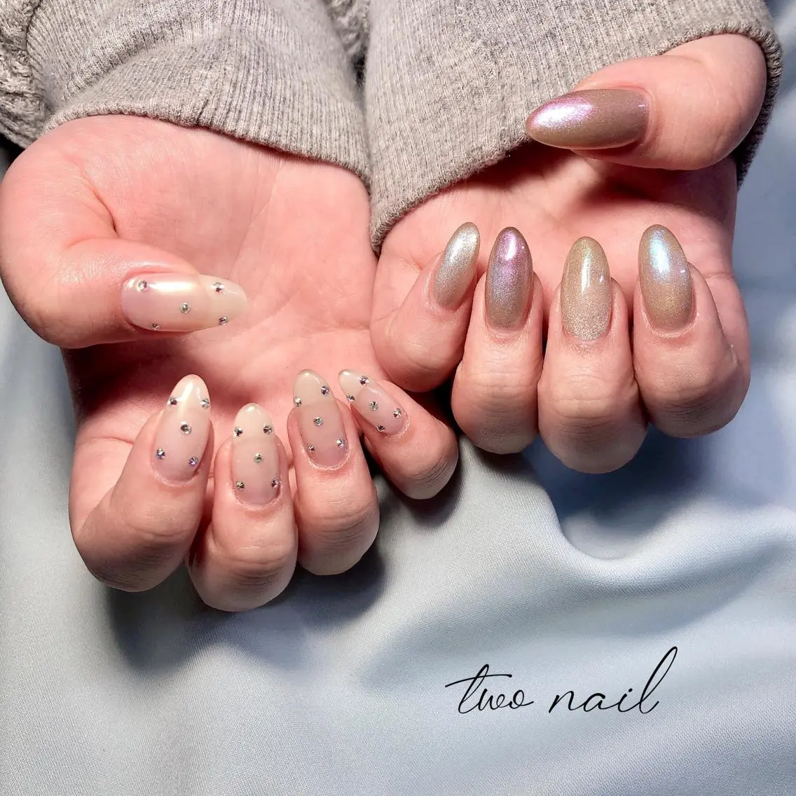 ネイル アートネイル フットネイル ハート マグネットネイル ニュアンスネイル two nailのネイルデザイン