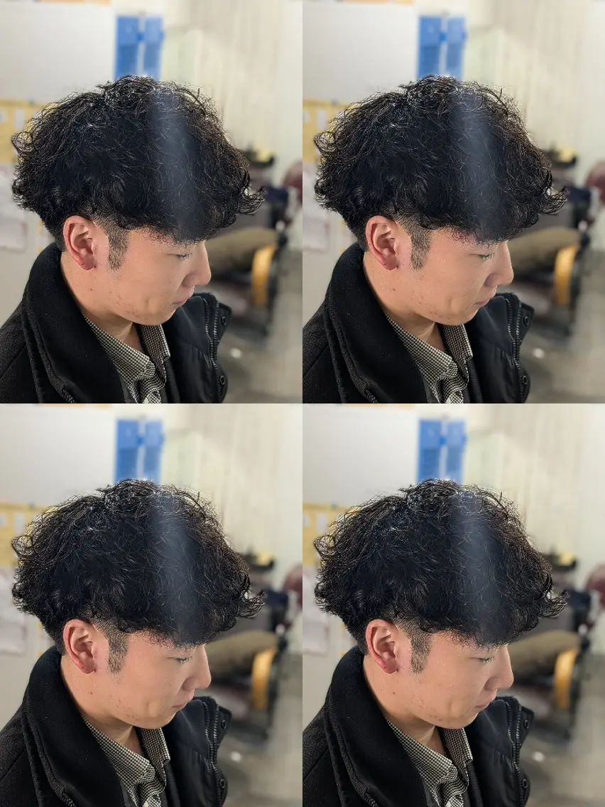メンズ パーマ メンズパーマ 刈り上げ 波巻きパーマ カット パーマ トリートメント メンズパーマ/顔周り レイヤーカット/えののヘアスタイル