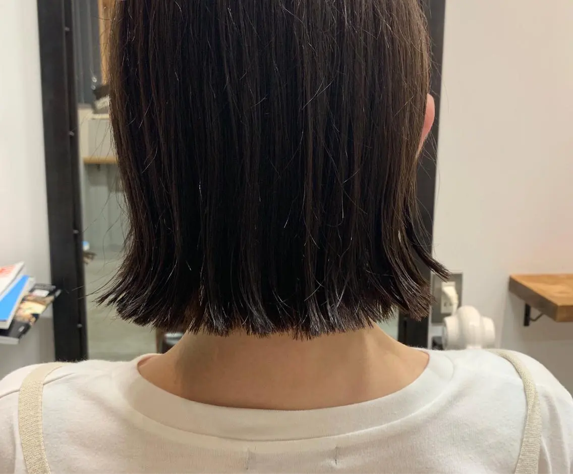 ショート 切りっぱなしボブ ボブ minatsu 東京の技術を京都でのヘアスタイル