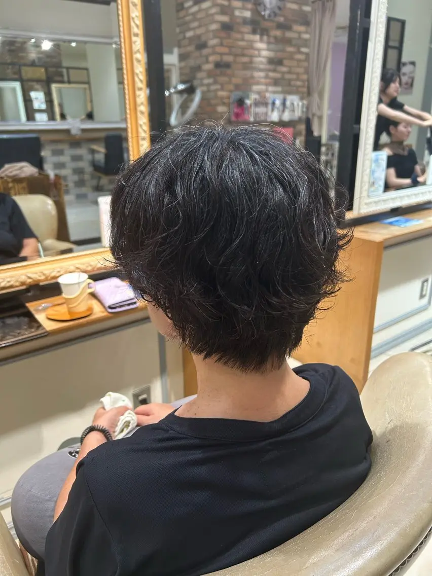 ショート カット パーマ たけだゆうほ♪ ブリーチ/インナーのヘアスタイル