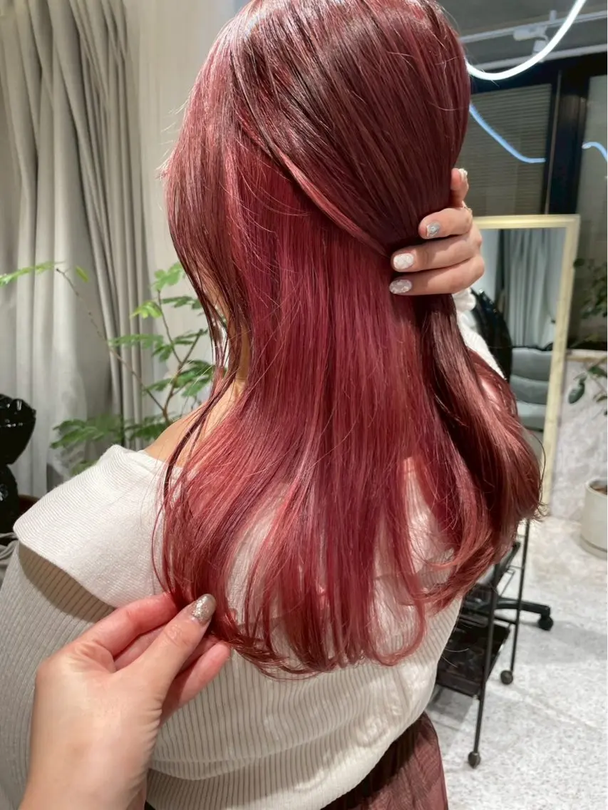 ロング カラー ブリーチ ケアブリーチ デザインカラー ダブルカラー イヤリングカラー ユウ✩.*˚/メンズ 特化/シャドウパーマのヘアスタイル