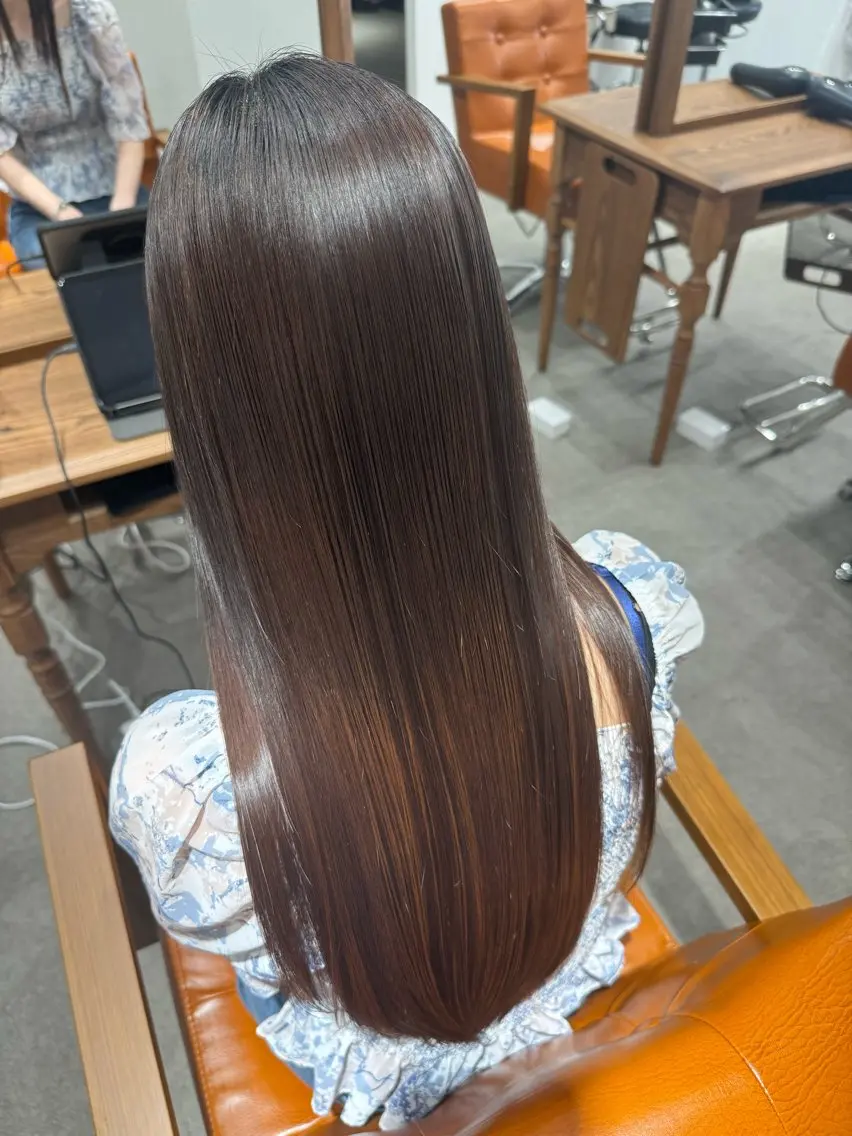 ロング カット 縮毛矯正 トリートメント 髪質改善縮毛✨ 泉谷彪芽のヘアスタイル