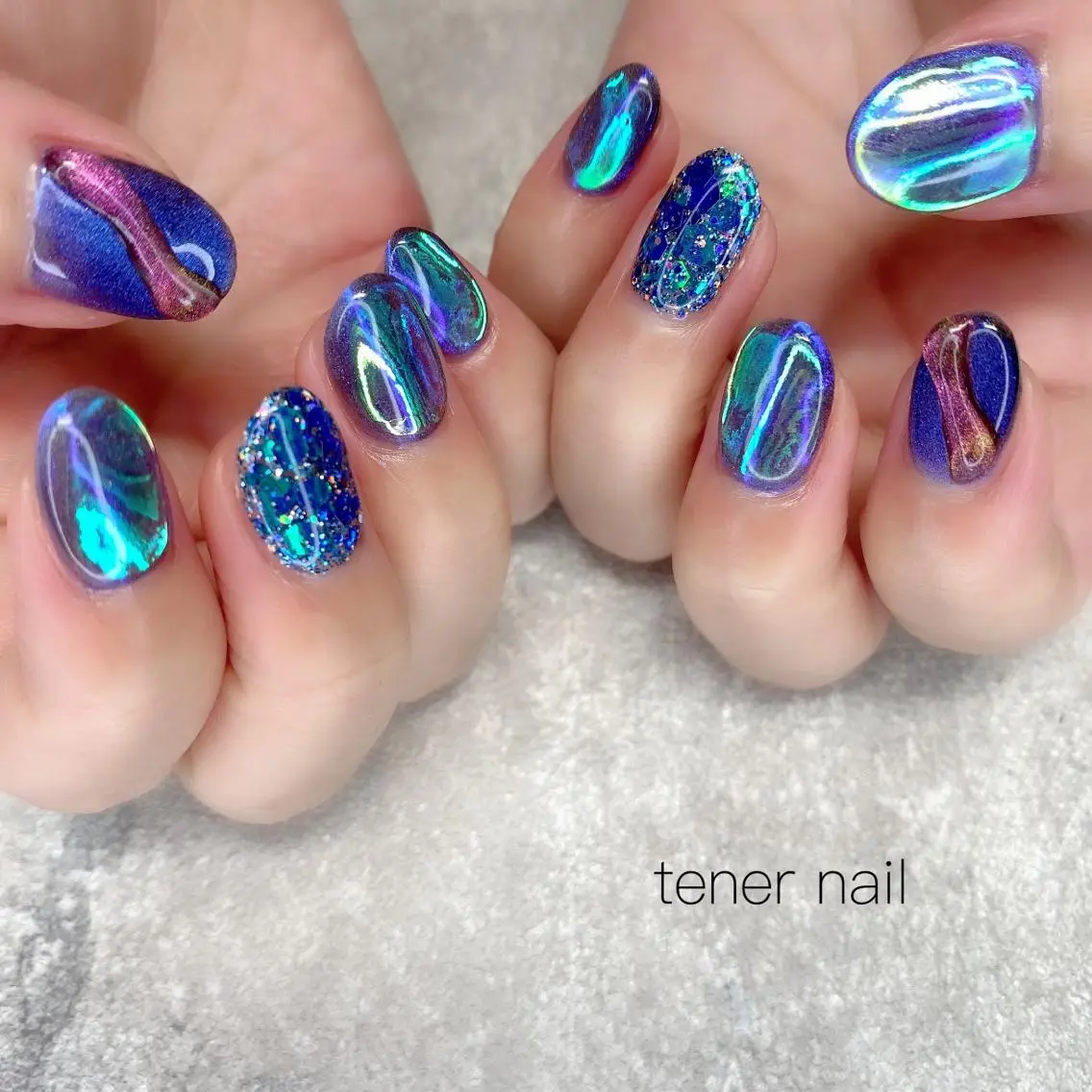 ネイル 氷ネイル・うるうるネイル テネルネイル tener nailのネイルデザイン