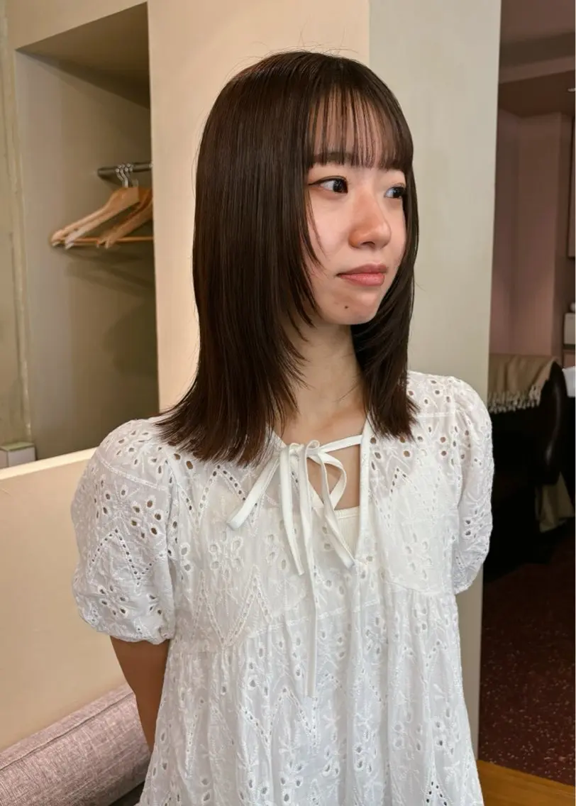 ミディアム カラー ボブ レイヤーカット カット ヘアカラー 西山 紗耶香🪽 透明感カラー/ボブのヘアスタイル