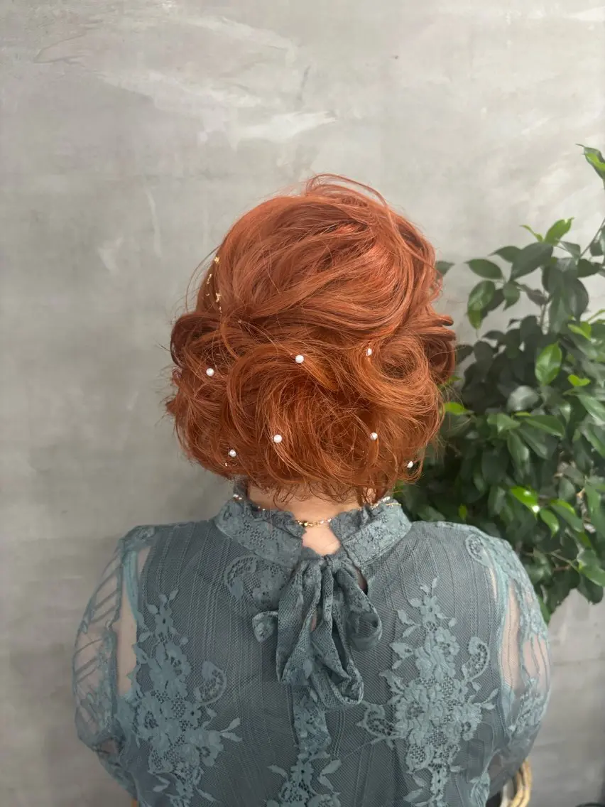 ヘアアレンジ 結婚式・ブライダル ボブ ✨透明感艶カラー ✨💍Yuri💍のヘアスタイル