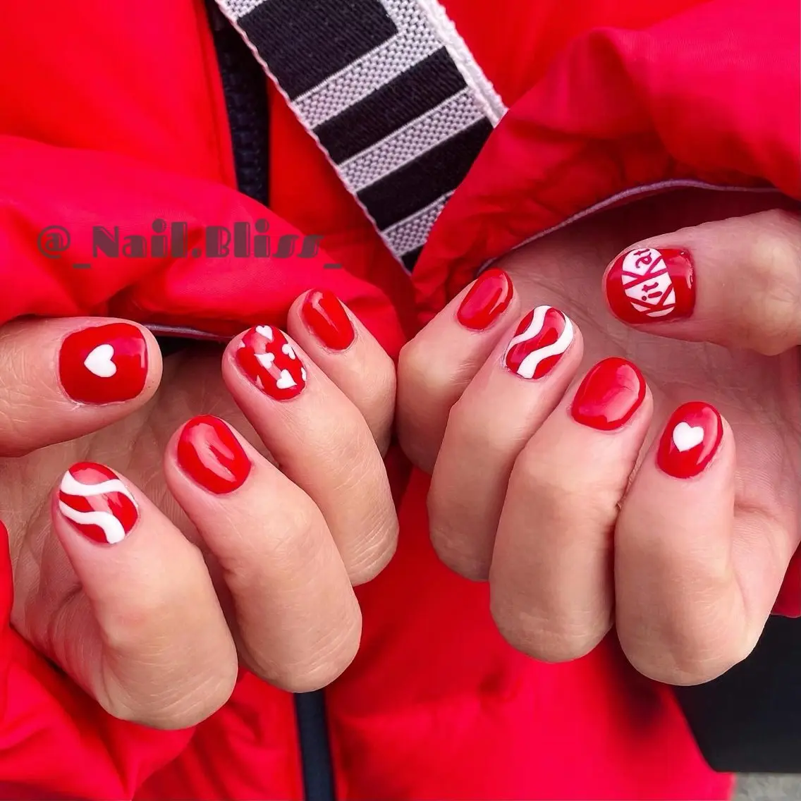 ネイル アートネイル バレンタイン ハンドネイル NAIL BLISSのネイルデザイン